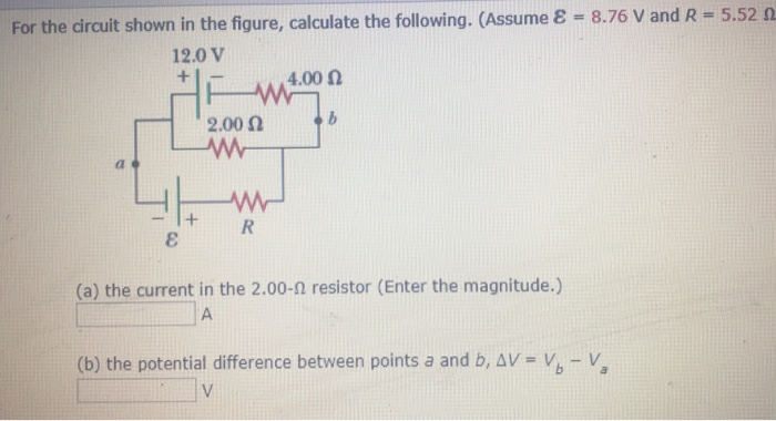 Solved For the circuit shown in the figure, calculate the | Chegg.com