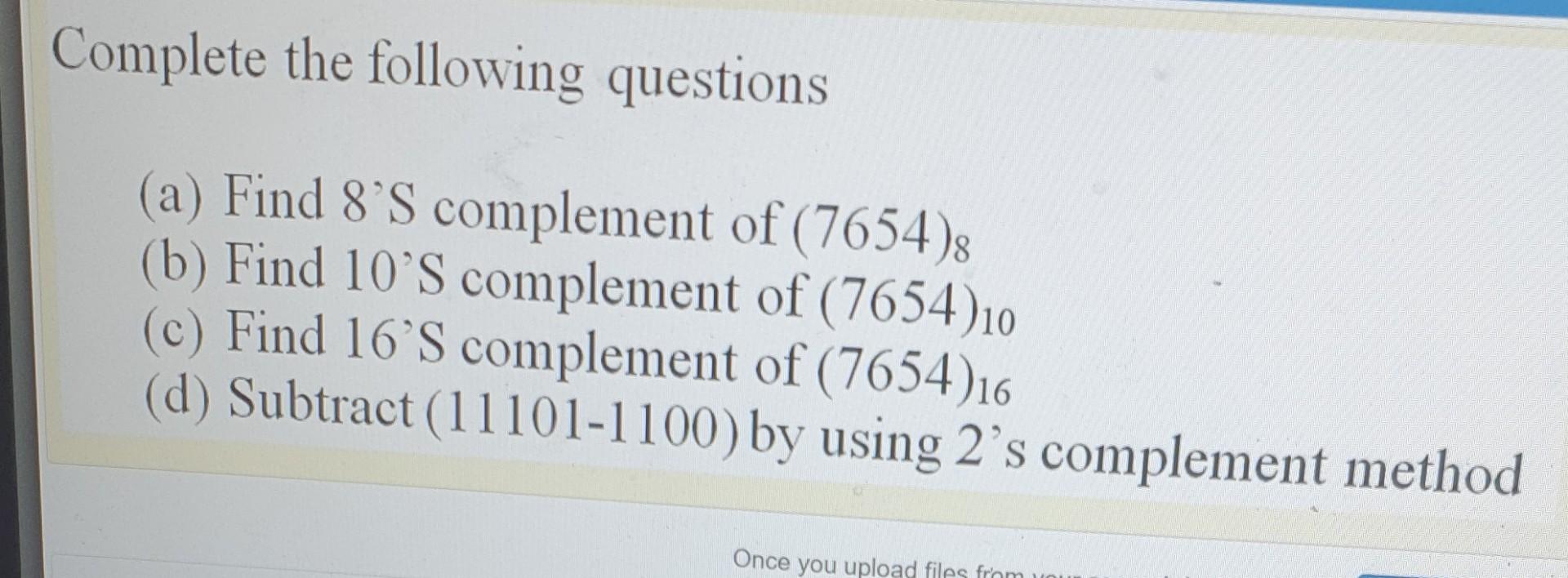 Solved Complete the following questions (a) Find 8'S | Chegg.com