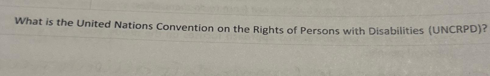 united nations convention on the rights of persons with disabilities citation