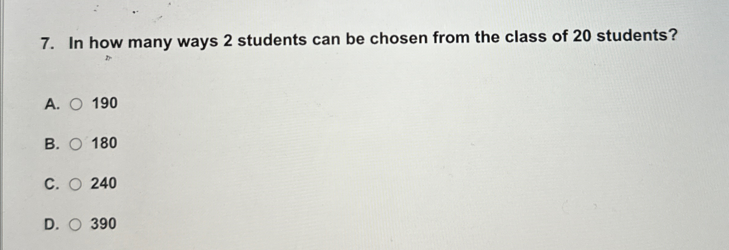 Solved In how many ways 2 ﻿students can be chosen from the | Chegg.com