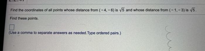 Solved Find the coordinates of all points whose distance | Chegg.com