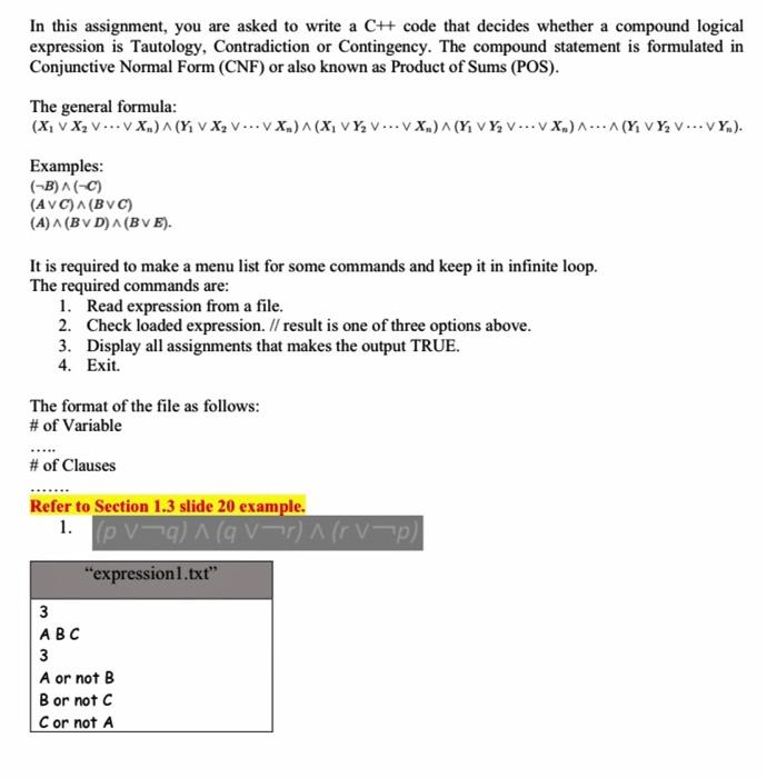 Solved In this assignment, you are asked to write a C++ code | Chegg.com