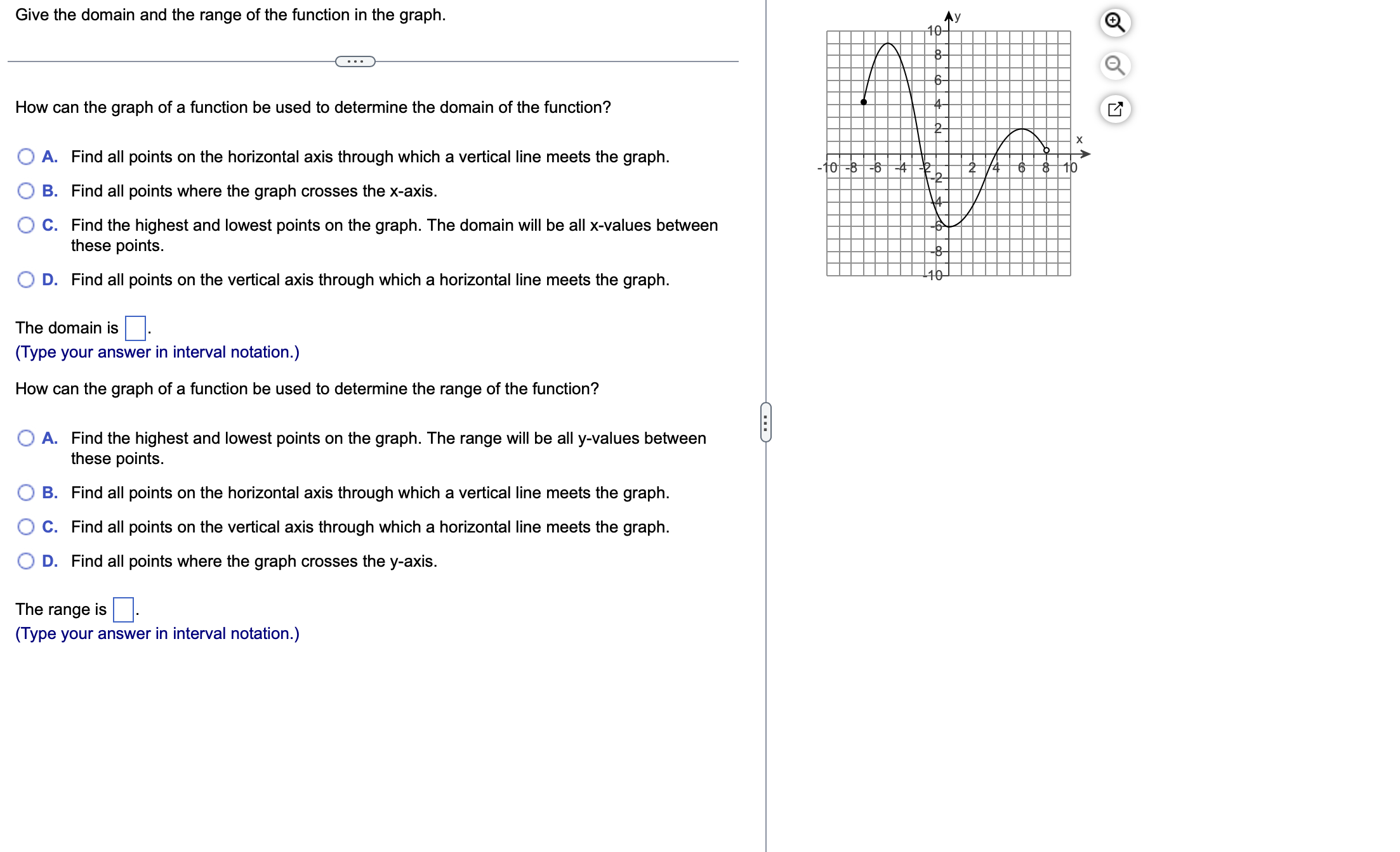 Solved Give the domain and the range of the function in the | Chegg.com