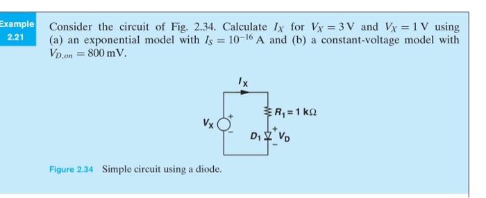 Solved Example Consider the circuit of Fig. 2.34. Calculate | Chegg.com