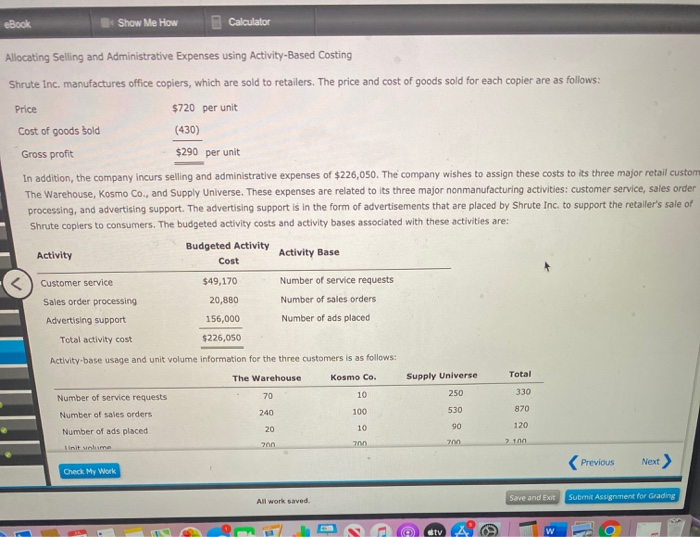 Solved eBook Show Me How Calculator Allocating Selling and | Chegg.com