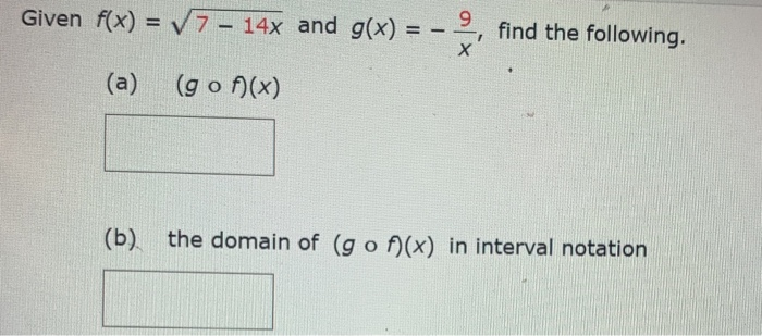 Solved Use the pair of functions to find f(g(x)) and | Chegg.com
