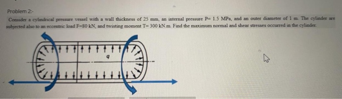 Solved Problem 2: Consider a cylindrical pressure vessel | Chegg.com