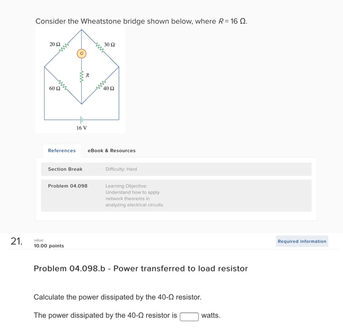 Solved Consider the Wheatstone bridge shown below, where R = | Chegg.com
