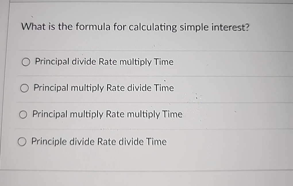 Solved What is the formula for calculating simple | Chegg.com
