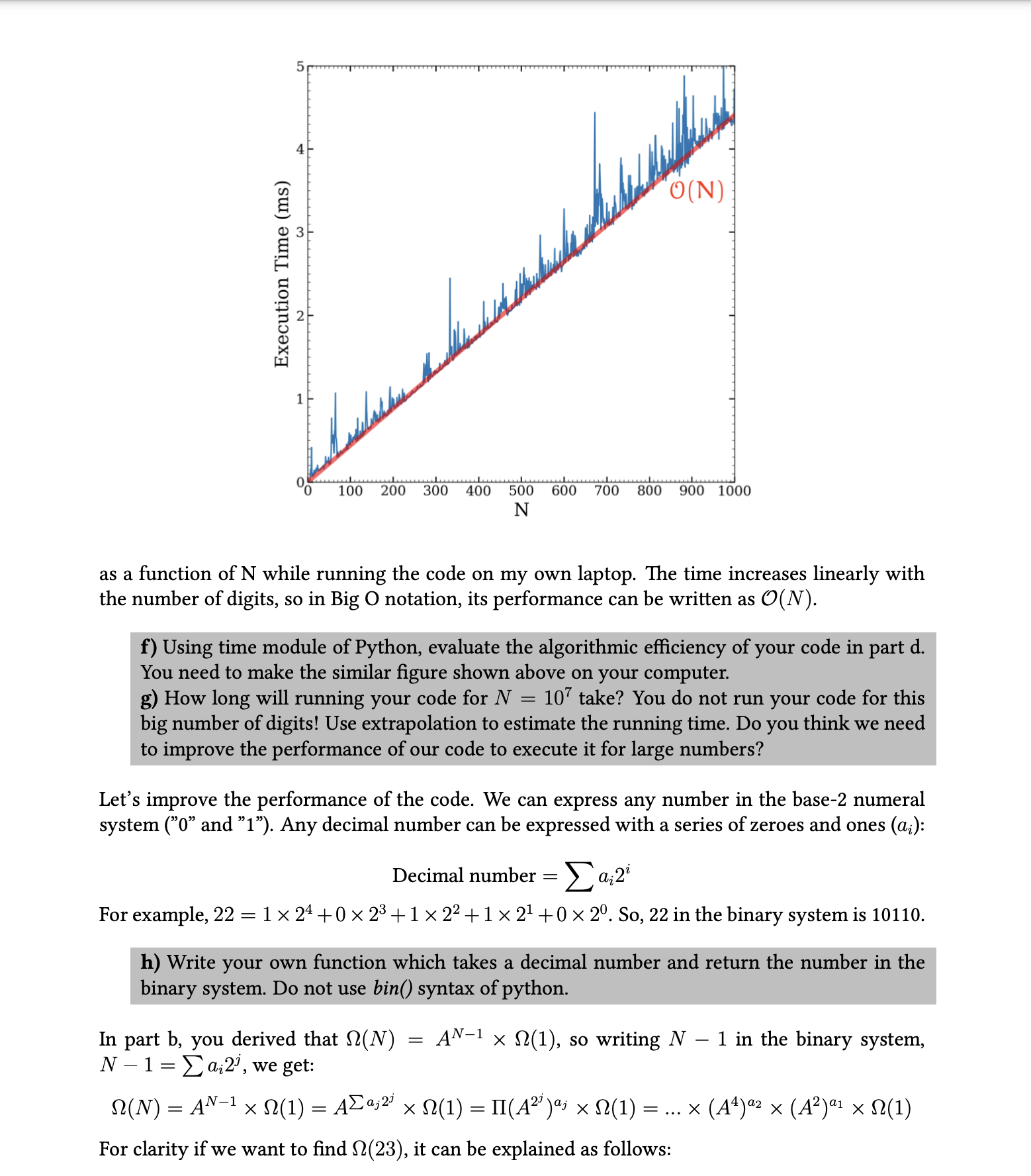 Solved as a function of N ﻿while running the code on my own | Chegg.com