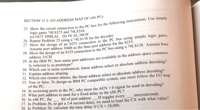 Solved SECTION 11.3: I/O ADDRESS MAP OF x86 PCS circuit | Chegg.com