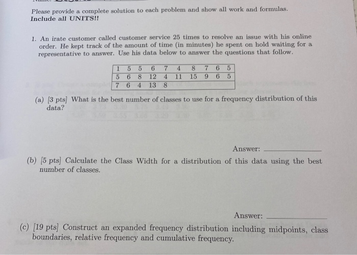 Solved Please provide a complete solution to each problem | Chegg.com