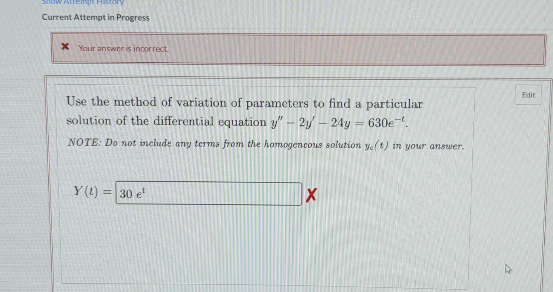 Solved Attempt History Current Attempt In Progress X Your | Chegg.com