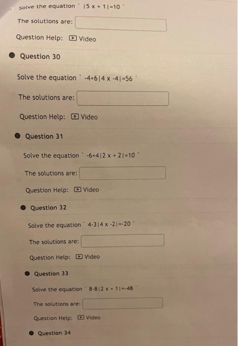 Solved solve the equation 15 x + 11-10 The solutions are: | Chegg.com