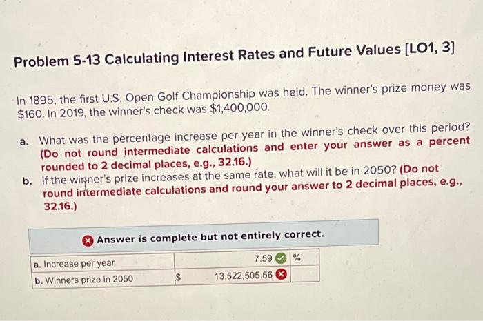 Solved Problem 5-13 Calculating Interest Rates And Future | Chegg.com