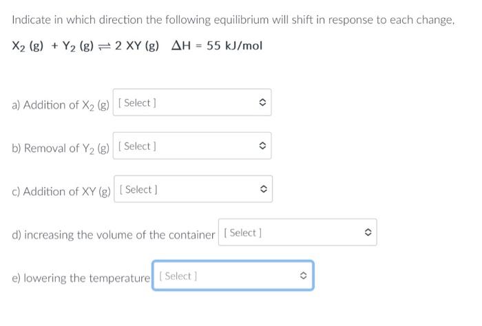 Solved Indicate in which direction the following equilibrium | Chegg.com