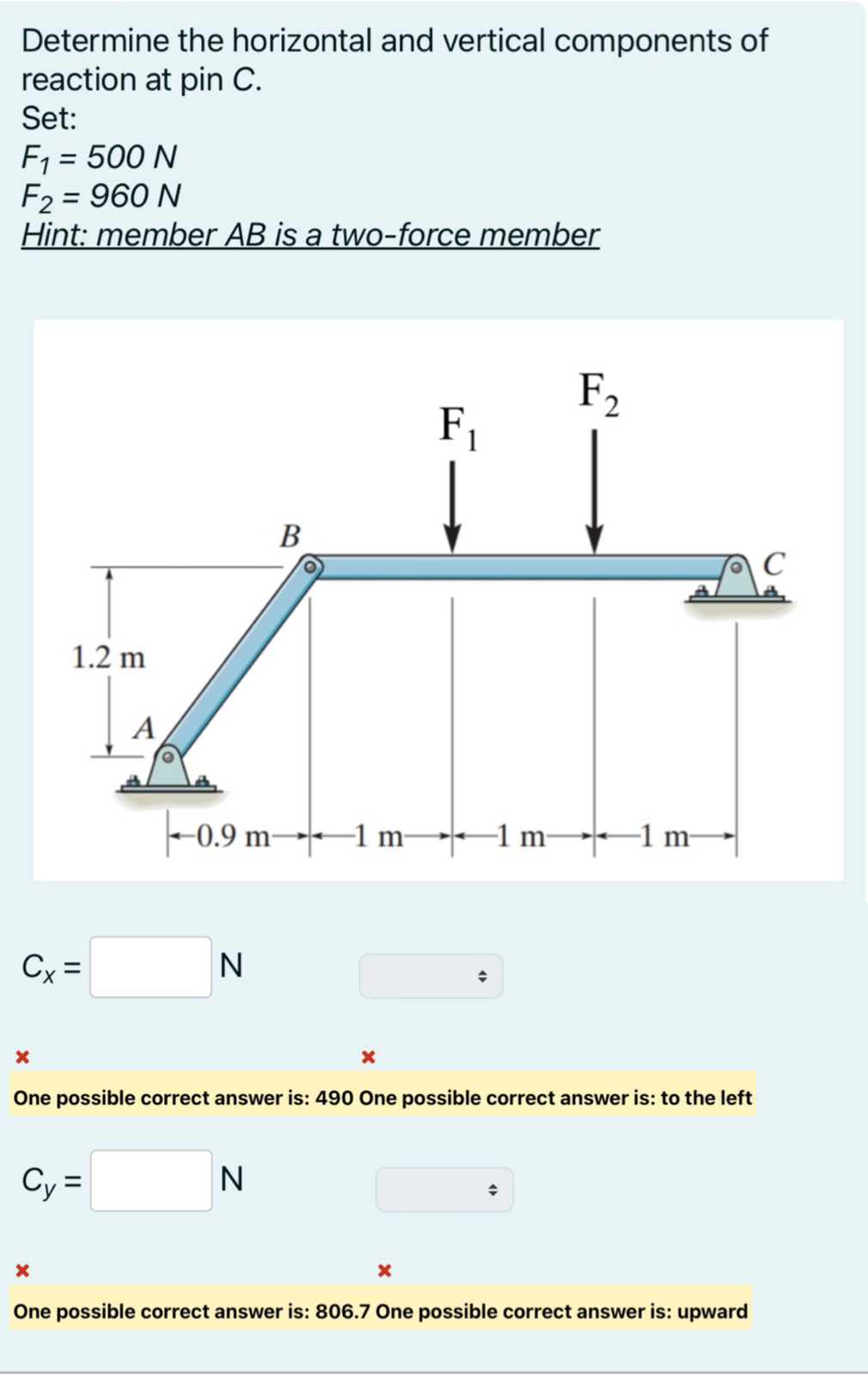 Solved Determine the horizontal and vertical components of | Chegg.com