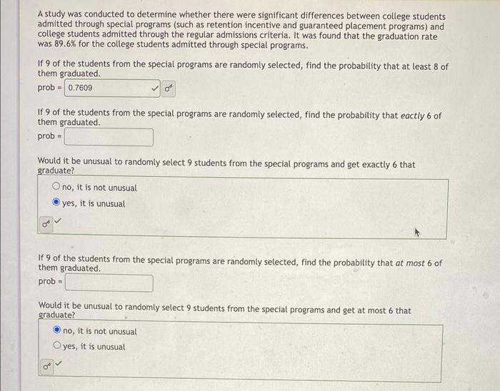 Solved A study was conducted to determine whether there were | Chegg.com