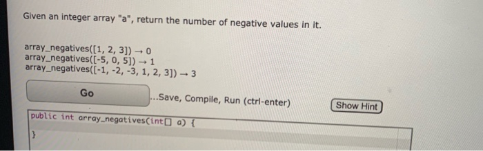 Solved Given an integer array “a”, return the number of | Chegg.com
