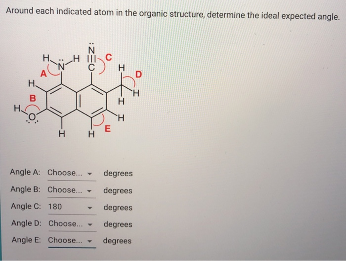 Solved Around each indicated atom in the organic structure,