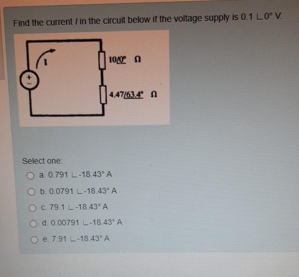 Solved Find the current / in the circuit below if the | Chegg.com