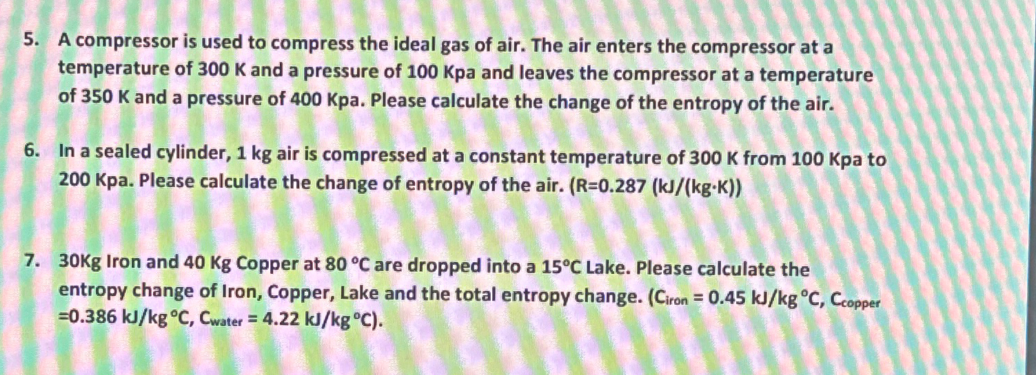 Solved A compressor is used to compress the ideal gas of | Chegg.com