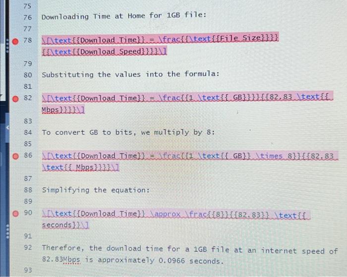 Solved 76 Downloading Time At Home For 1GB File 77 Chegg