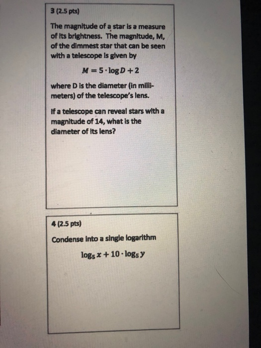 Solved 3 (2.5 pts) The magnitude of a star is a measure of | Chegg.com