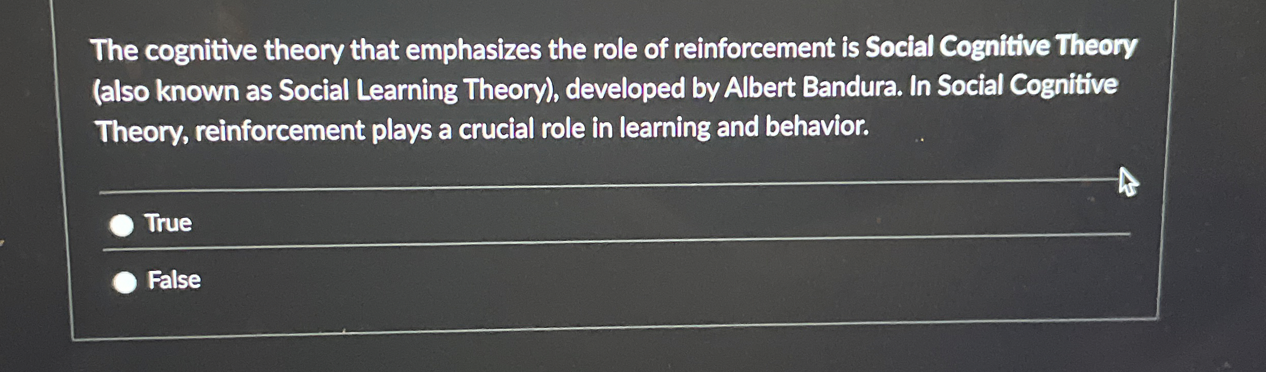 Solved The cognitive theory that emphasizes the role of | Chegg.com