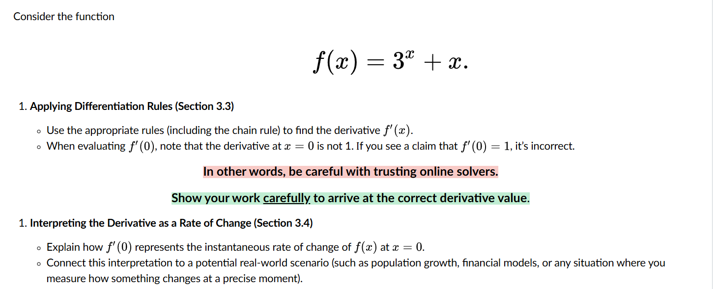 Solved Consider the function f(x)=3^(x)+x Applying | Chegg.com