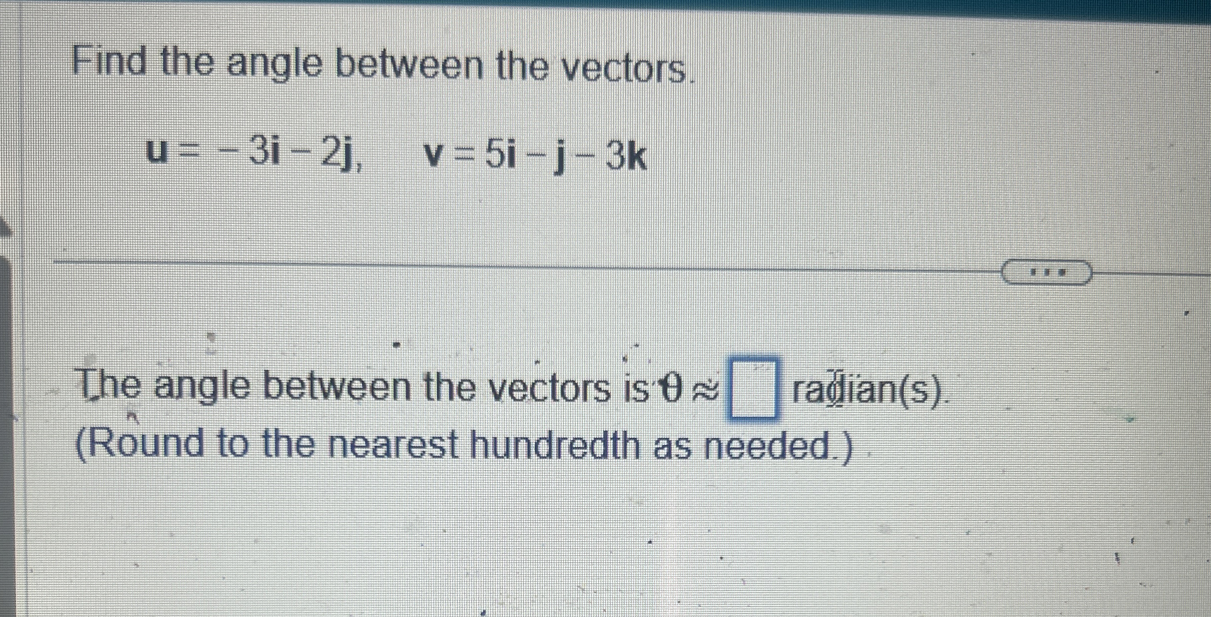 Solved Find the angle between the | Chegg.com