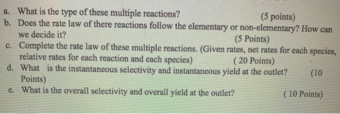Solved Problem 1 (50 Points) The liquid phase irreversible | Chegg.com