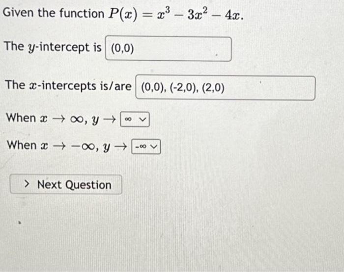 Solved Given The Function P X X³ 3x² 4x The