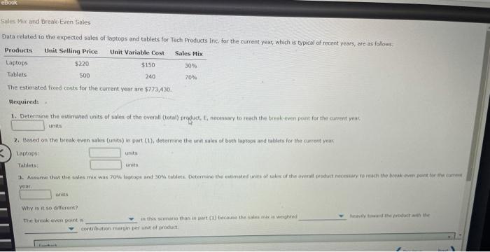 Solved Required 1. Determine the estimated units of sales of | Chegg.com