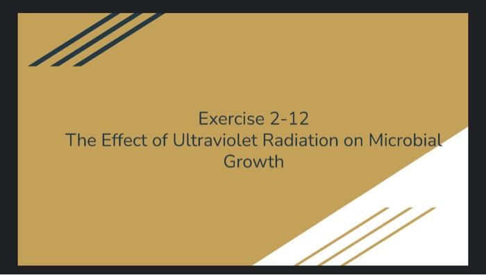 Solved Exercise 2-12 The Effect of Ultraviolet Radiation on | Chegg.com