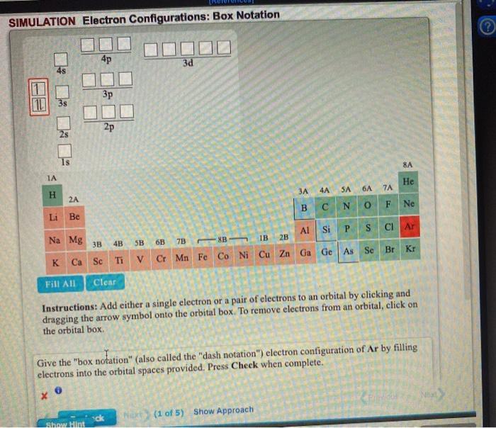 Solved SIMULATION Electron Configurations: Box Notation 4p | Chegg.com