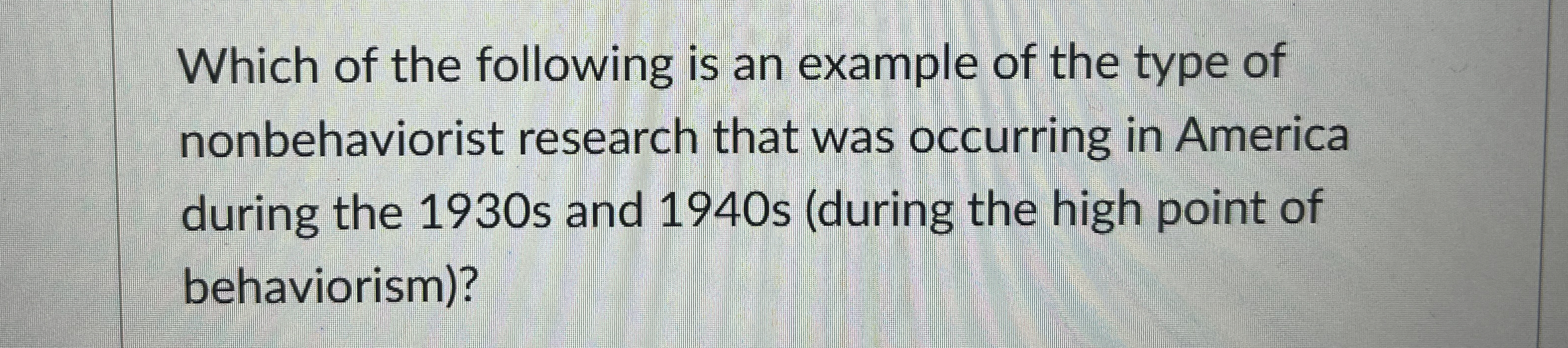 Solved Which of the following is an example of the type of | Chegg.com