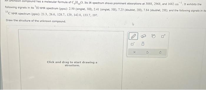 Solved An Unknown compound has a molecular formula of | Chegg.com