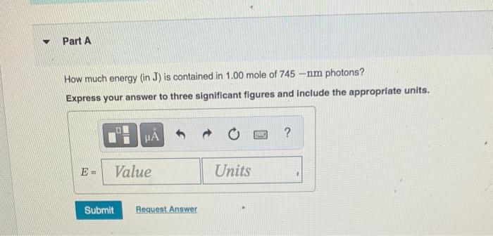 Solved Part A How much energy (in J) is contained in 1.00 | Chegg.com