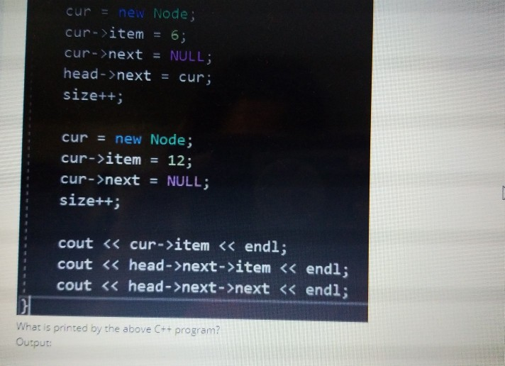 Solved struct Node { int item; Node* next; void main(){ Node | Chegg.com