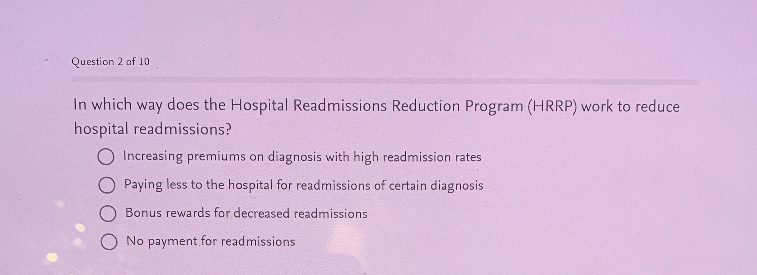 Solved Question 2 ﻿of 10In which way does the Hospital | Chegg.com