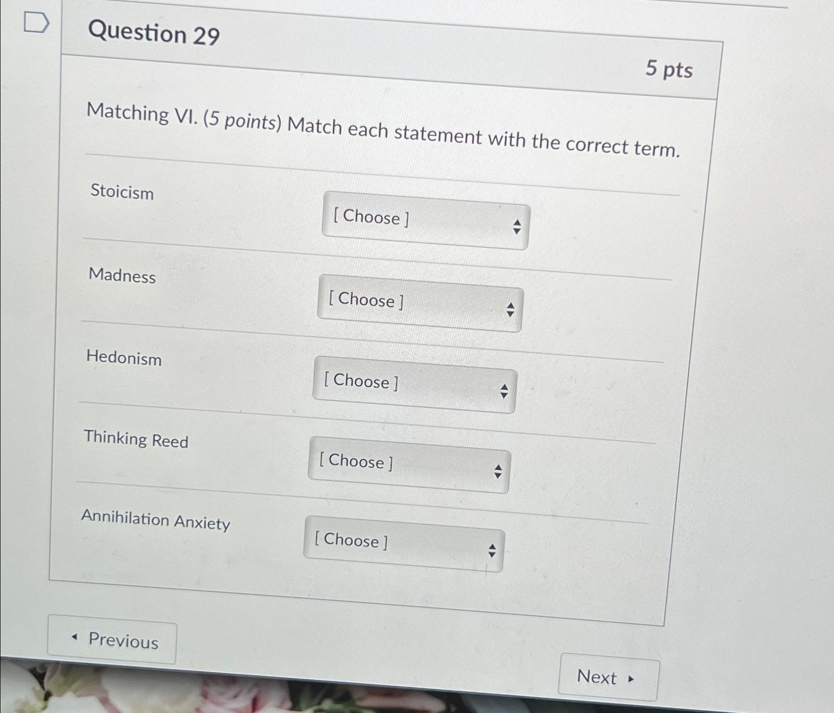 Solved Question 295 ﻿ptsmatching Vi 5 ﻿points ﻿match Each 3330