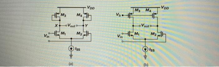 Solved 2. For the differential pairs of Fig. 4.32(a) and (b) | Chegg.com