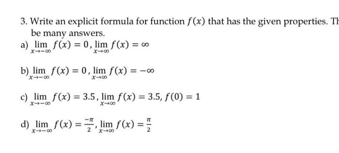 Solved 3. Write an explicit formula for function f(x) that | Chegg.com