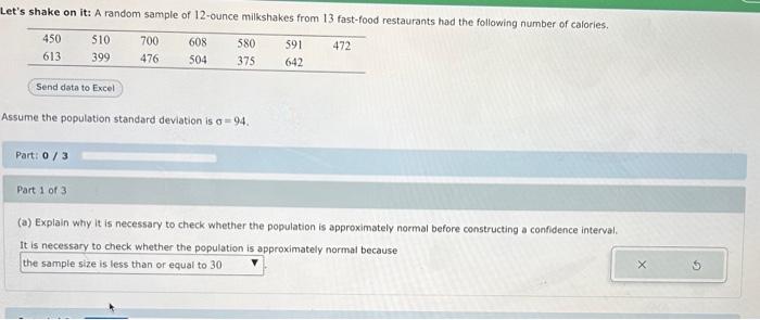Solved Assume the population standard deviation is σ=94. | Chegg.com