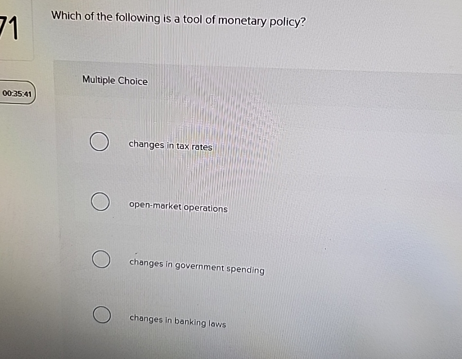 Solved Which of the following is a tool of monetary | Chegg.com