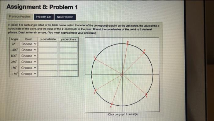 Solved Assignment 8: Problem 1 Previous Problem Problem List | Chegg.com