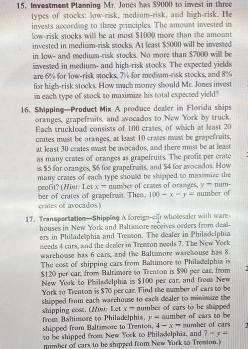 15. Investment Planning Mr. Jones Has $9000 To Invest | Chegg.com
