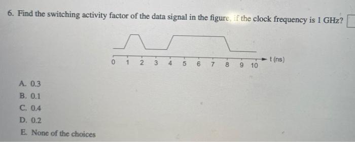 Solved 6. Find the switching activity factor of the data | Chegg.com
