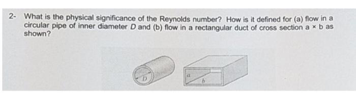 2- What is the physical significance of the Reynolds | Chegg.com